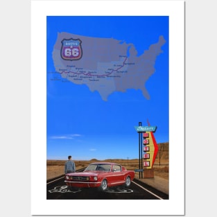 Skyliner Motel Route 66 Posters and Art